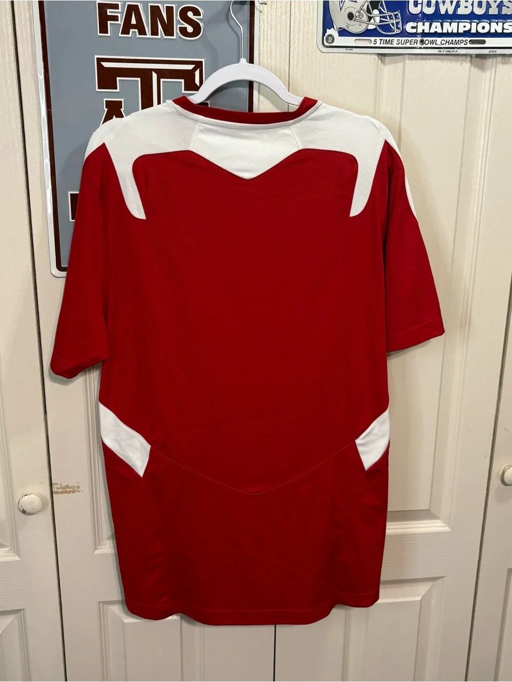 adidas Louisville Red and White Men's Athletic Jersey